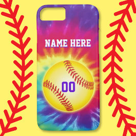Capas de iphone personalizadas de softball com seu