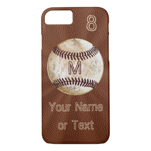 Capas de iphone personalizadas vintage do basebol (Verso)