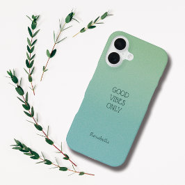 Capas de iphone Personalizar Cotação e Nome Verde