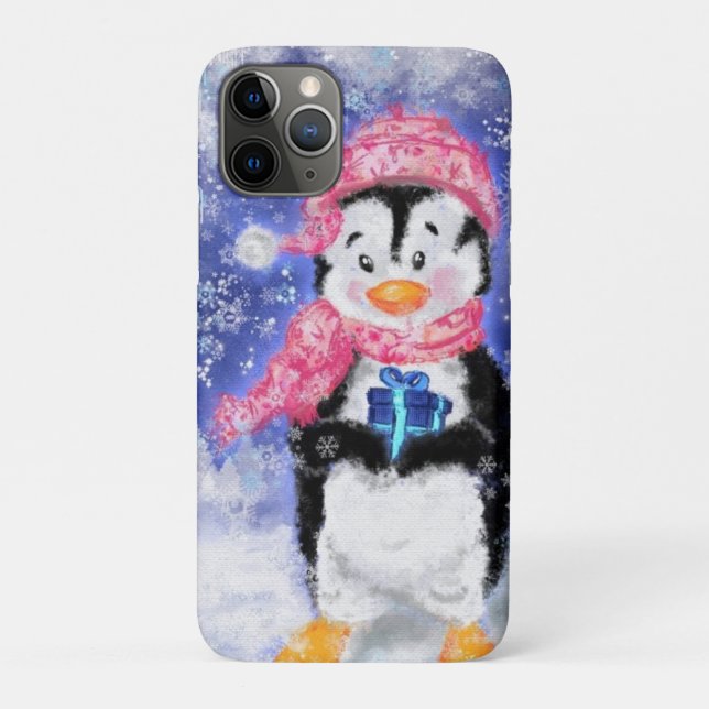 Capas de iphone Pinguim de Natal Bonita (Verso)