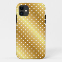Capas de iphone Polkadot Dourada Elegante