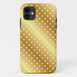 Capas de iphone Polkadot Dourada Elegante