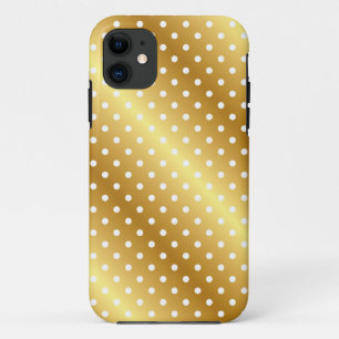Capas de iphone Polkadot Dourada Elegante