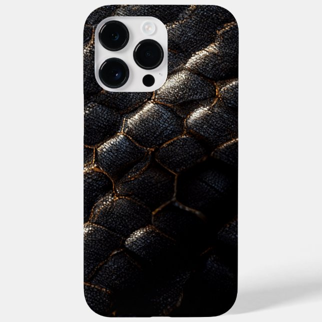 Capas de iphone preta de snakeskin (Verso)