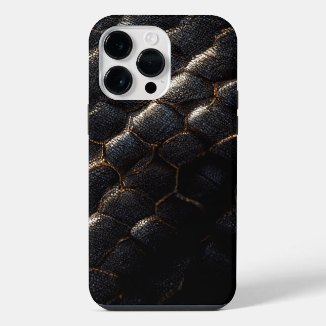 Capas de iphone preta de snakeskin (Verso)