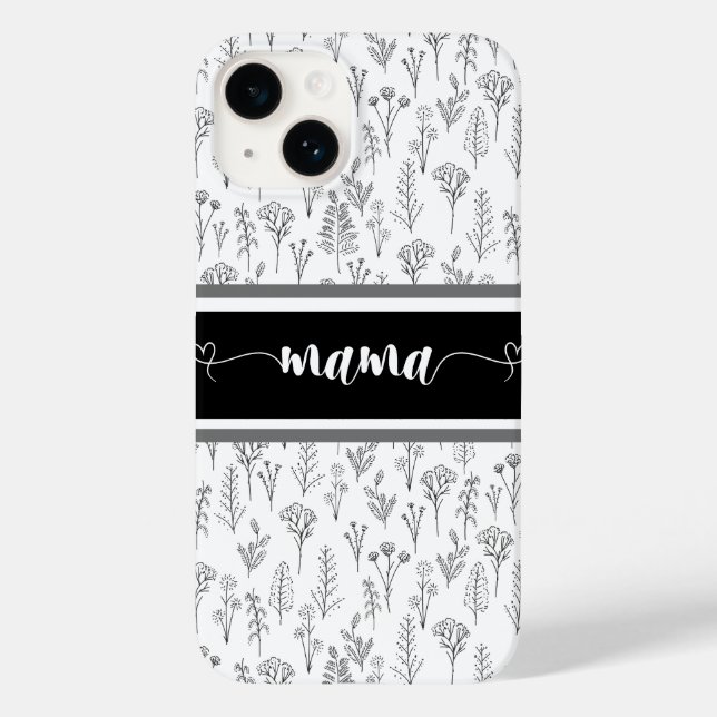 Capas de iphone preta e branca para mamãe (Verso)