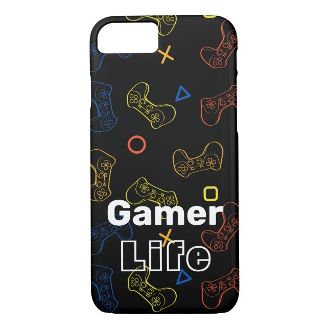 Capas de iphone pretas da vida do Gamer (Verso)