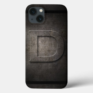 Capas de iphone pretas do monograma do metal D