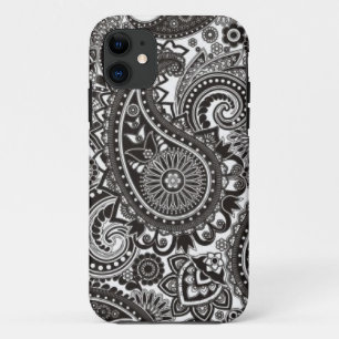 Capas de iphone preto e branco de Paisley