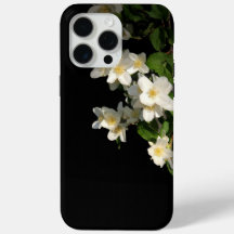 Capas de iphone Preto Floral Duro