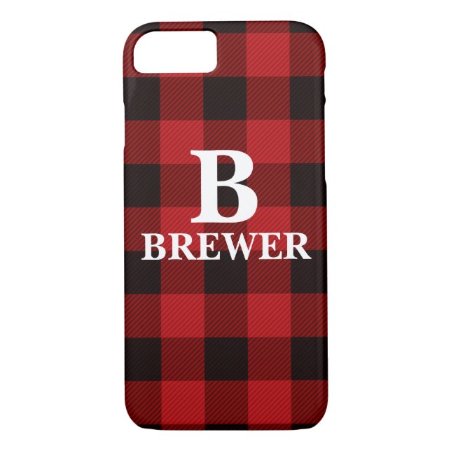 Capas de iphone Red Tartan do Nome da Família Pers (Verso)