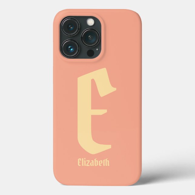 Capas de iphone Rosa Monograma de Nome Personaliza (Verso)