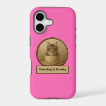 Capas de iPhone Rosa Quente Gatinho Algo Está Cozi