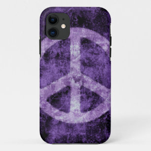 Capas de iphone roxas afligidas do sinal de paz