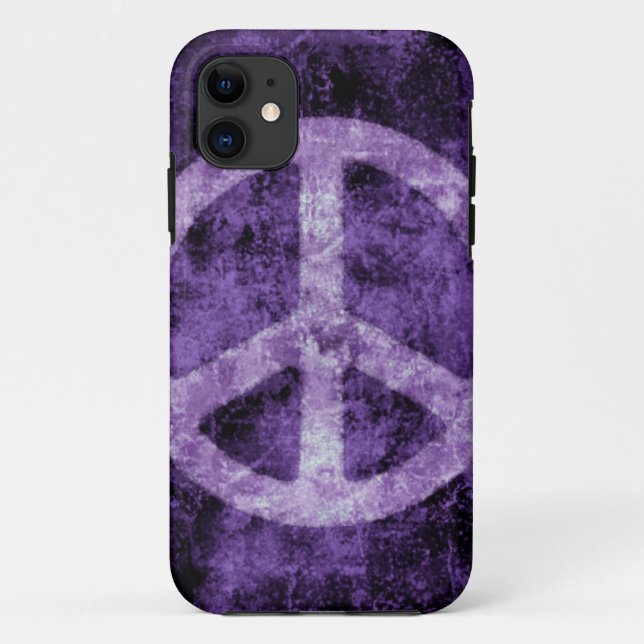 Capas de iphone roxas afligidas do sinal de paz (Verso)