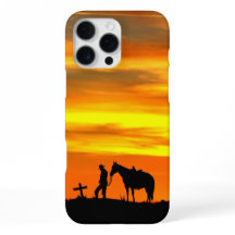 Capas de iphone Silhouket de Oração do Cowboy