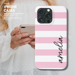 Capas de iphone Simples de Lixeira Rosa com Stripe