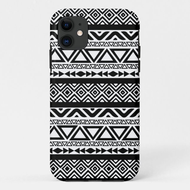 Capas de iphone tribais astecas brancas pretas do (Verso)