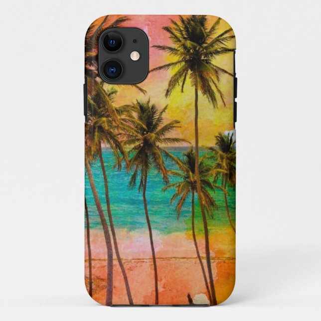 Capas de iphone tropicais do costume do oceano da (Verso)