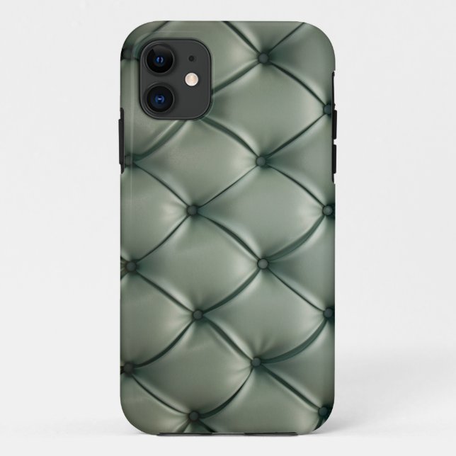 capas de iphone - Upholstery de couro verde do (Verso)