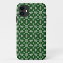 Capas de iphone verde em floco de neve
