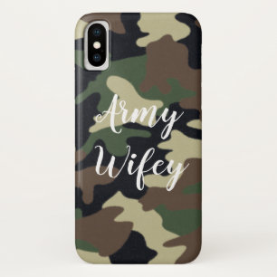 Capas de iphone verdes de Wifey Camo do exército