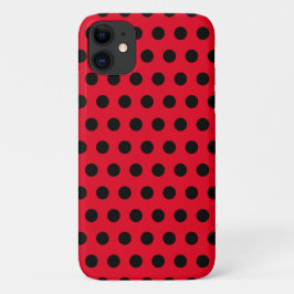 Capas de iphone Vermelha Bolinhas Pretas ou Escolh
