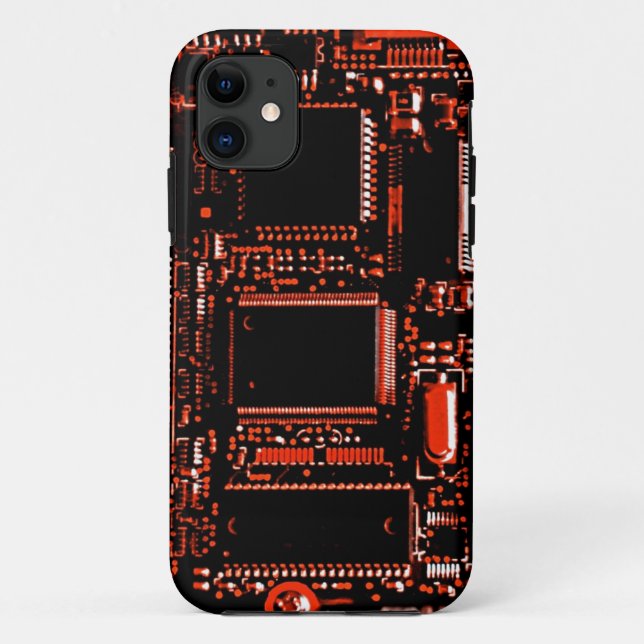 Capas de iphone Vermelha Circuito (Verso)