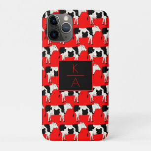 Capas de iphone Vermelha Monograma Editável por Va