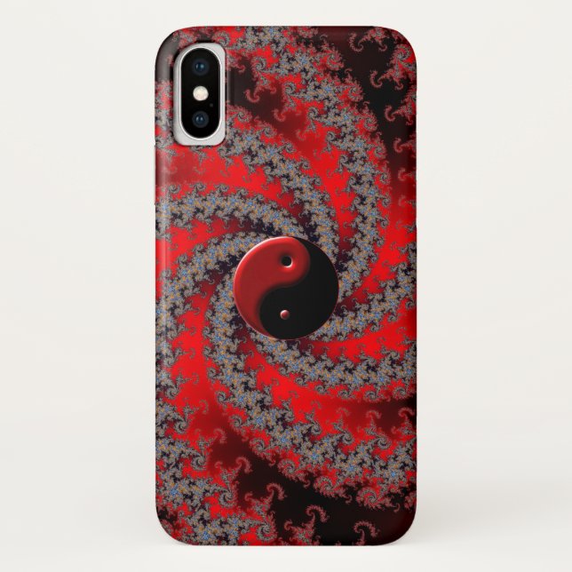 Capas de iphone vermelhas e pretas de Yin-Yang do (Verso)