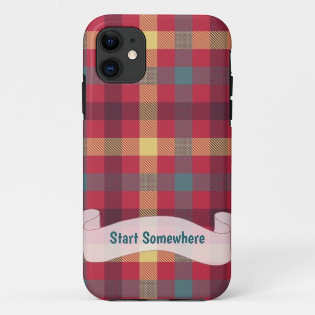 Capas de iphone vermelho-amarelo-Tartan (Verso)