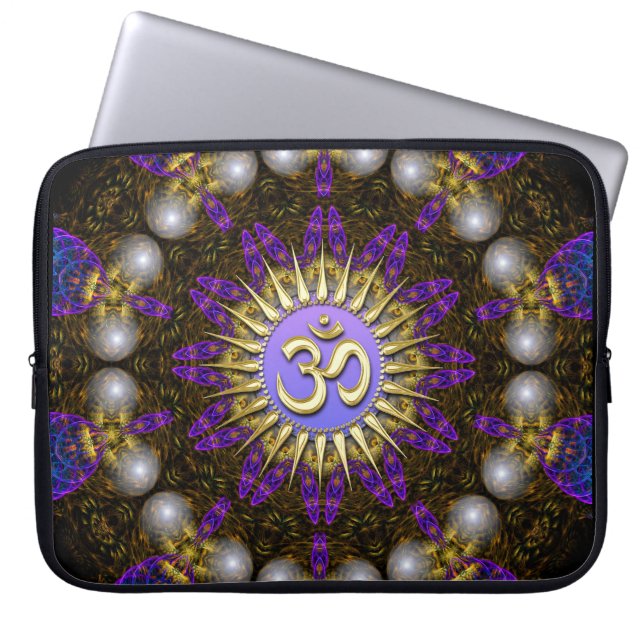 Capas de Notebook Fractal Pérolas Dourado OM (Frente)