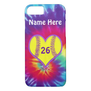 Capas de telefone bonitos do softball da tintura