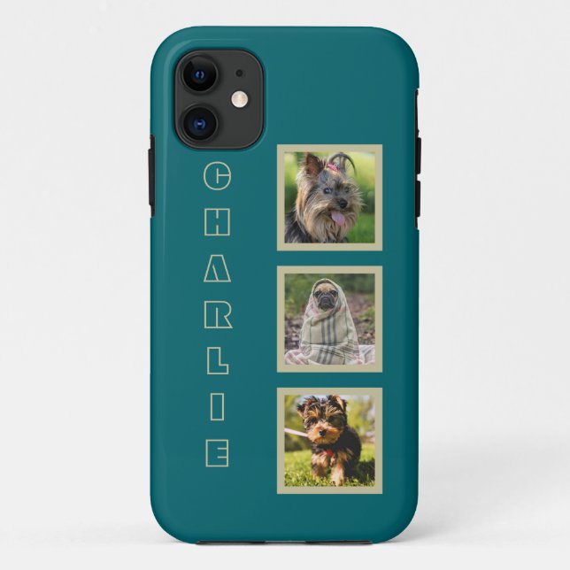CAPAS DE TELEFONE COM 3 FOTOS & nome personalizado (Verso)