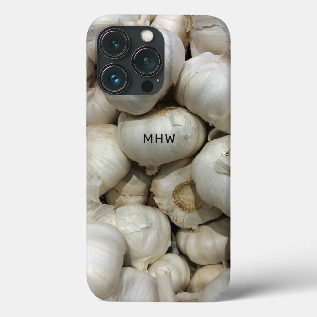 Capas de telefone de alho monograma personalizadas (Verso)