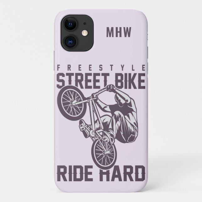Capas de telefone de bicicleta de rua monograma pe (Verso)