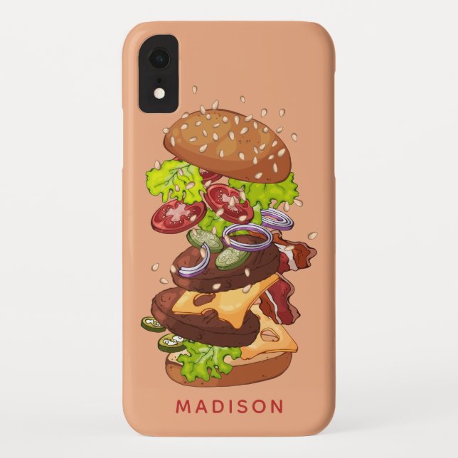 Capas de telefone de nome personalizado Big Burger (Verso)