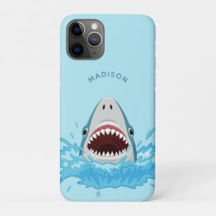 Capas de telefone de nome personalizado de Shark e
