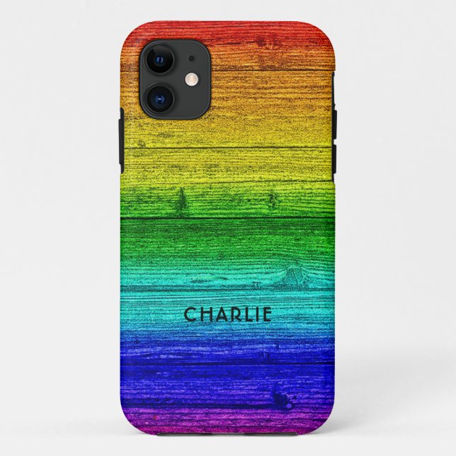Capas de telefone de nome personalizado do Rainbow (Verso)