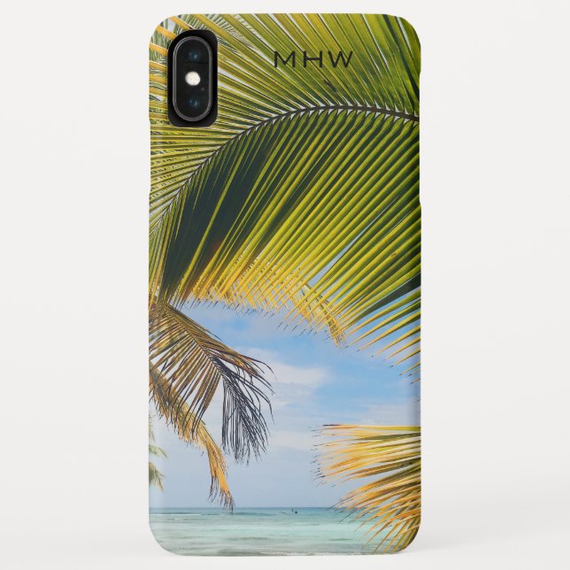 Capas de telefone de Palmas de Praia de Monograma  (Verso)