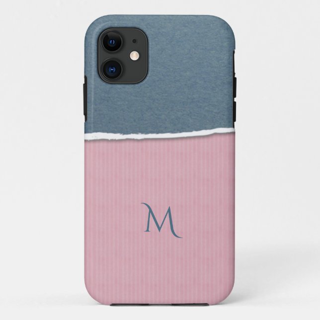Capas de telefone personalizadas de monograma de t (Verso)