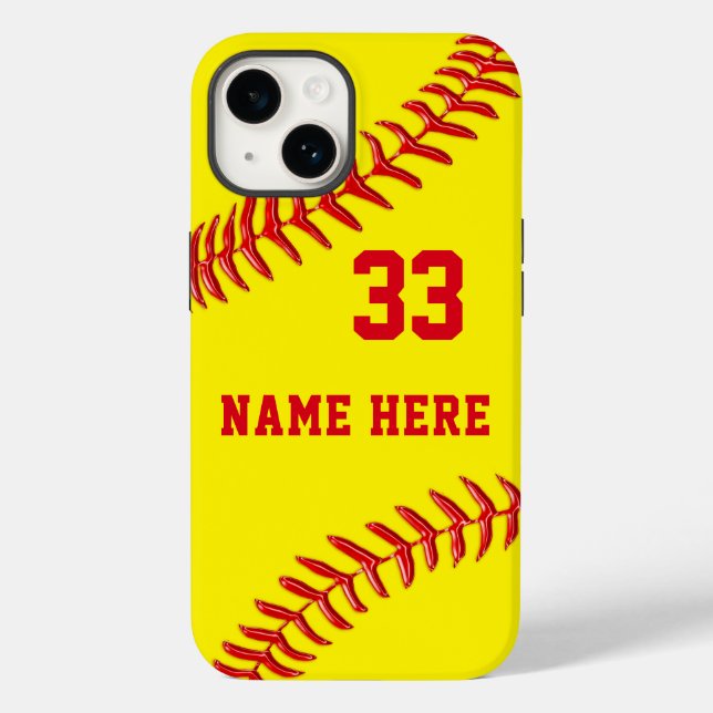 Capas de telefone personalizadas de softball, anti (Verso)