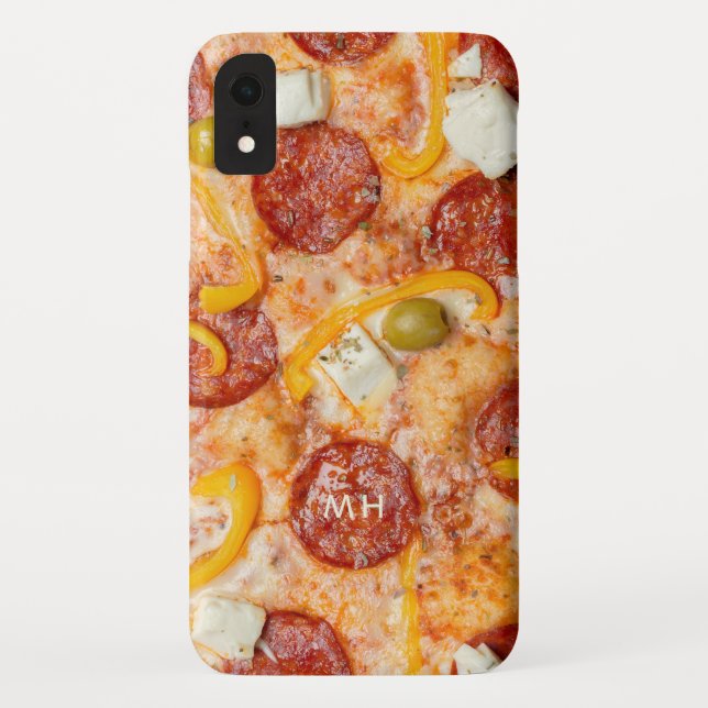 Capas de telefone PIZZA de monograma personalizada (Verso)