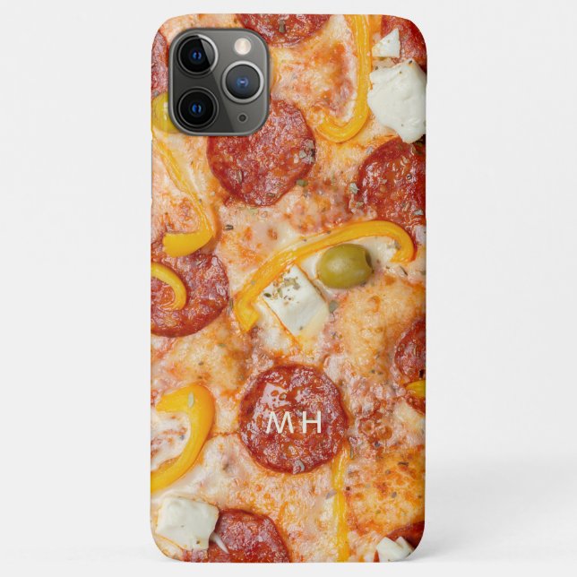 Capas de telefone PIZZA de monograma personalizada (Verso)