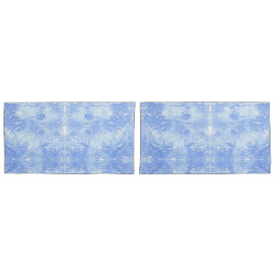 Capas de Travesseiro Abstrato azul-claro e branco
