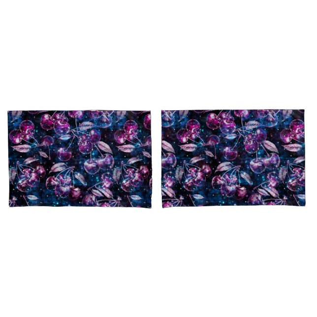 capas de travesseiro de cereja espacial (Frente - conjunto)