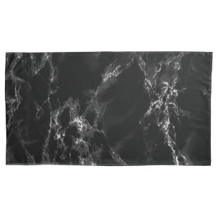 Capas de Travesseiro de Mármore Preto