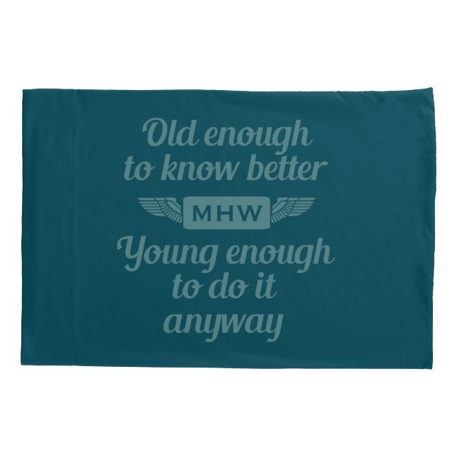 capas de travesseiro de monograma personalizadas " (Verso)