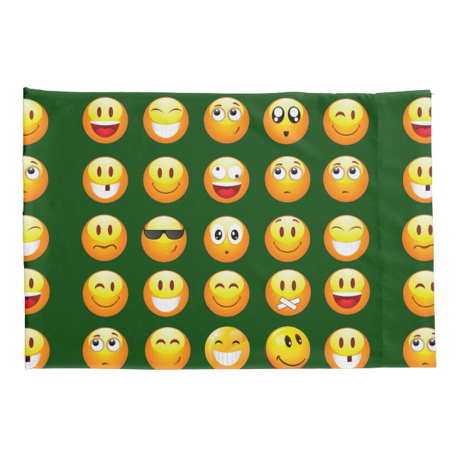 capas de travesseiro emoji verde-escuro (Parte Traseira - Direita)