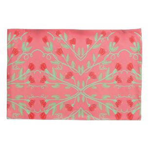 Capas de Travesseiros Flores a Rosa e a Verde-Mint